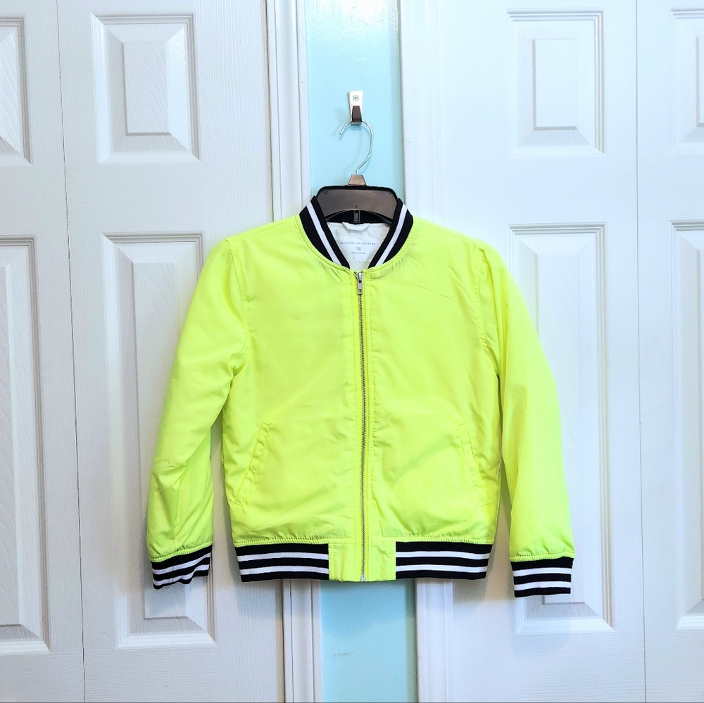 NWT Neon Yellow Bomber Jacket ROCKETS OF AWESOME